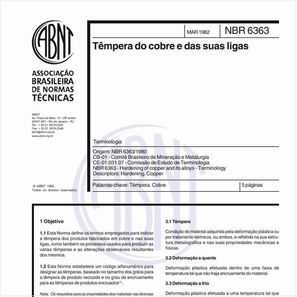 Têmpera do cobre e das suas ligas