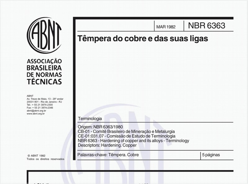 Têmpera do cobre e das suas ligas