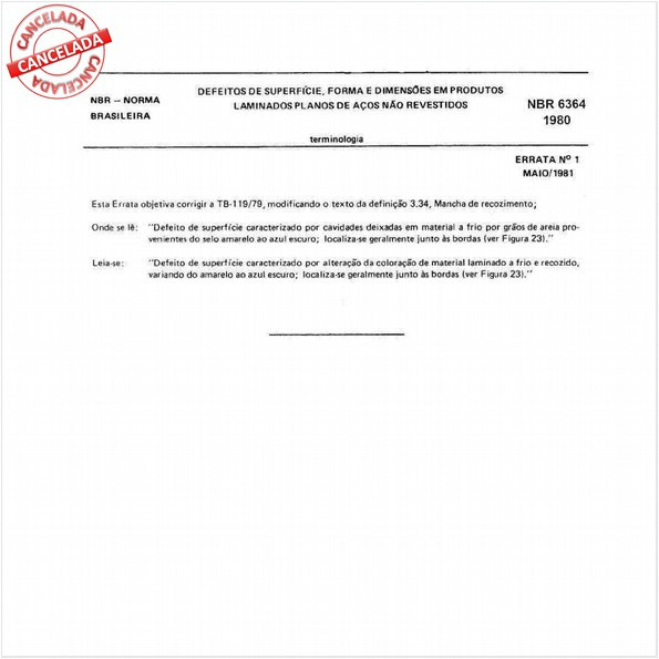 Defeitos de superfície, forma e dimensões em produtos laminados planos de aço não revestidos