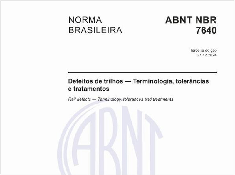 Defeitos de trilhos - Terminologia, tolerâncias e tratamentos