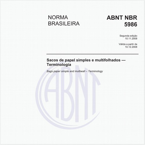 Sacos de papel simples e multifolhados - Terminologia