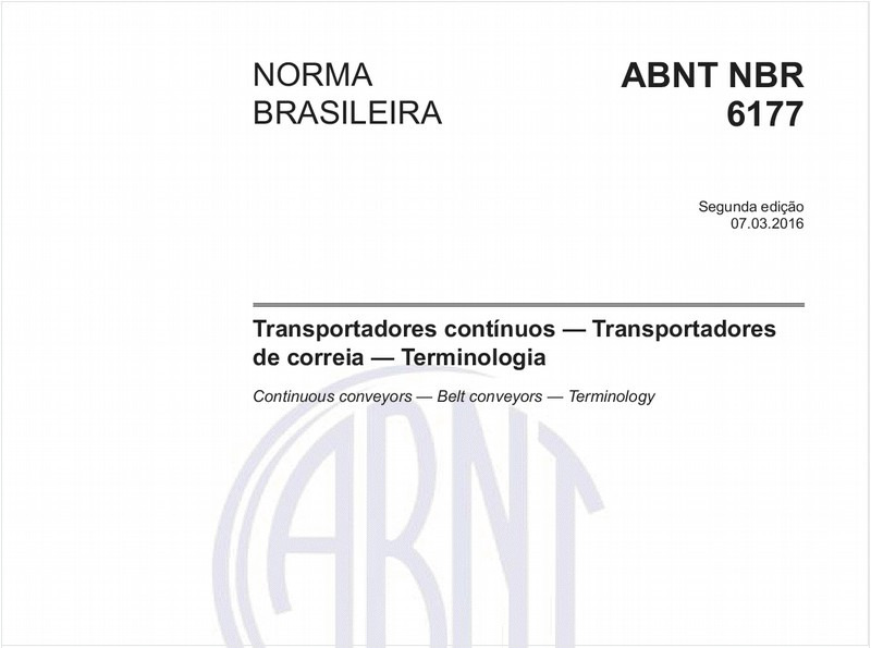 Transportadores contínuos - Transportadores de correia - Terminologia