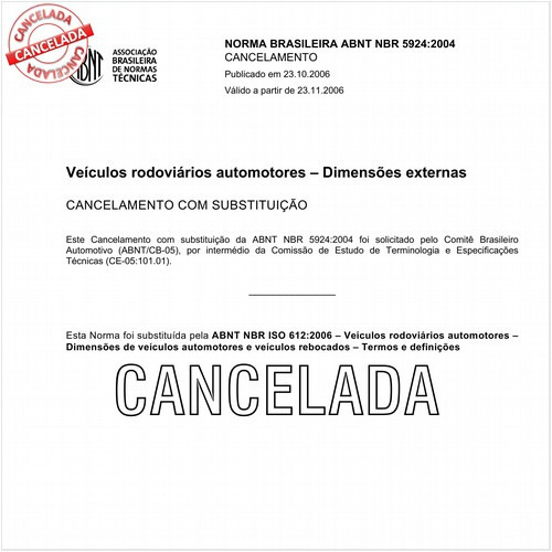 Veículos rodoviários automotores - Dimensões externas