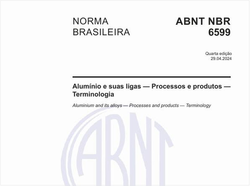 Alumínio e suas ligas — Processos e produtos — Terminologia