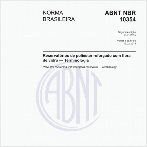 Reservatórios de poliéster reforçado com fibra de vidro - Terminologia