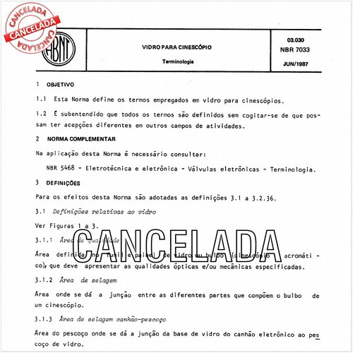 Vidro para cinescópio