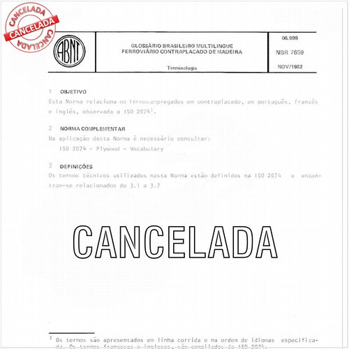 Glossário brasileiro multilingüe ferroviário - Contraplacado de madeira