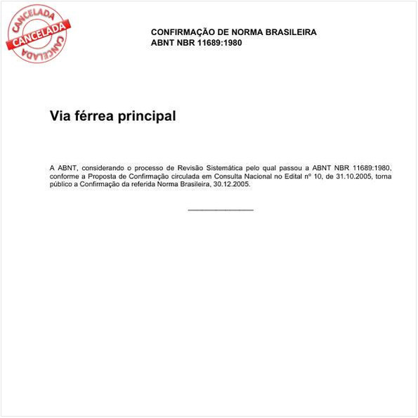 Via férrea principal