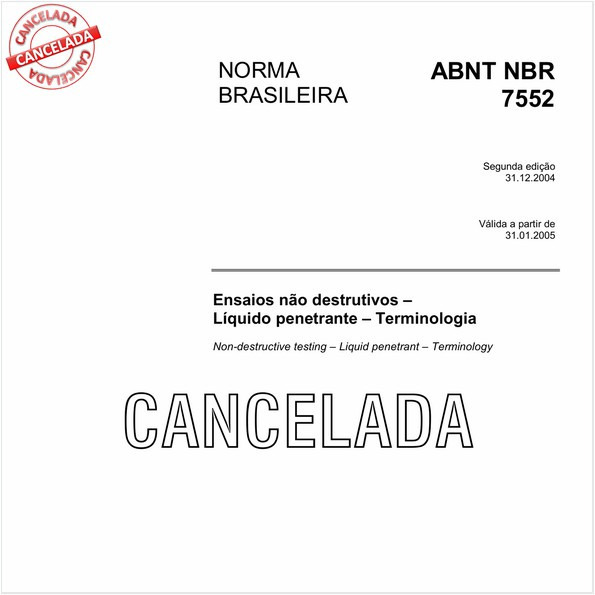 Ensaios não destrutivos - Líquido penetrante - Terminologia