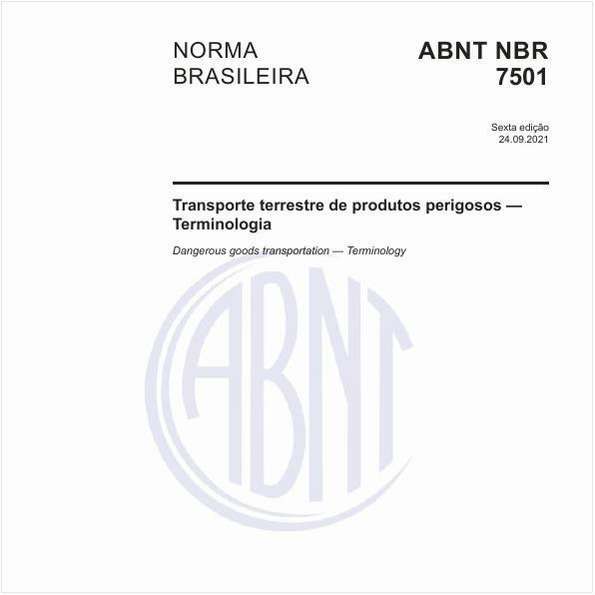 Transporte terrestre de produtos perigosos — Terminologia