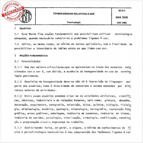 Termos básicos relativos a cor