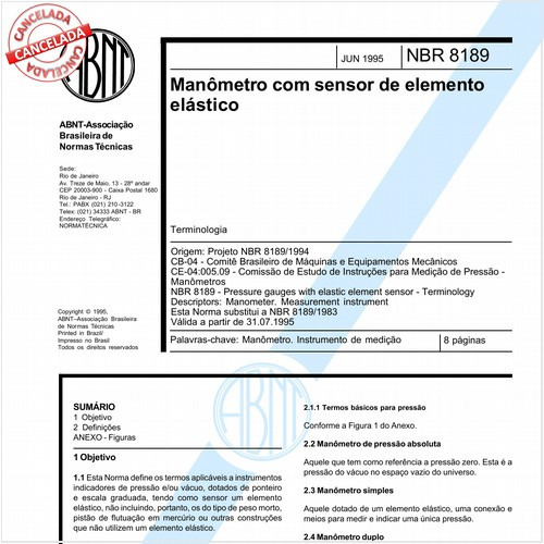 Manômetro com sensor de elemento elástico
