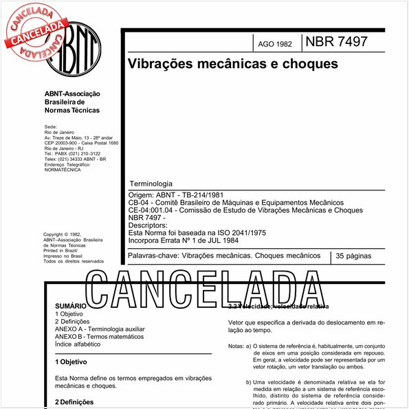 Vibrações mecânicas e choques