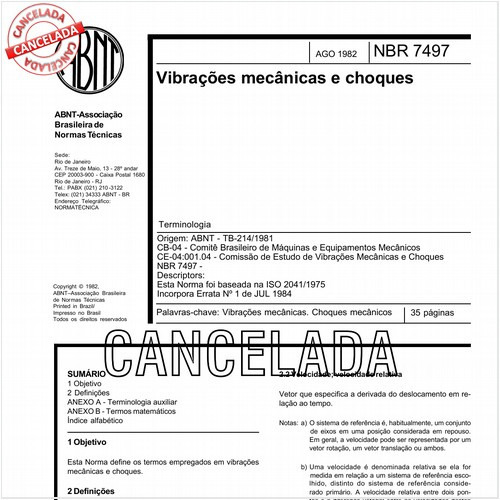 Vibrações mecânicas e choques