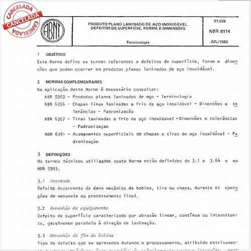 Produto plano laminado de aço inoxidável - Defeitos de superfície, forma e dimensões