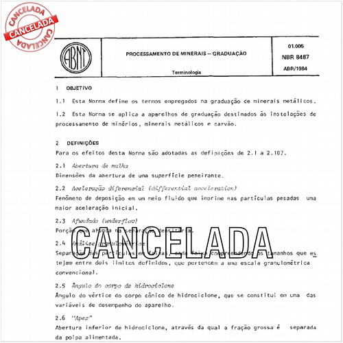 Processamento de minerais - Graduação