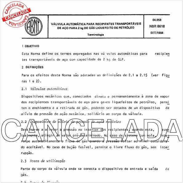 Válvula automática para recipientes transportáveis de aço para 2 kg de gás liquefeito de petróleo
