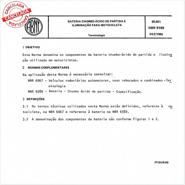 Bateria chumbo-ácido de partida e iluminação para motocicleta