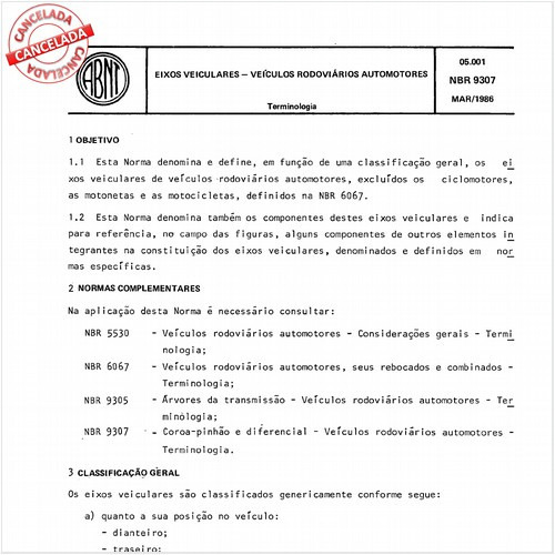 Eixos veiculares - Veículos rodoviários automotores