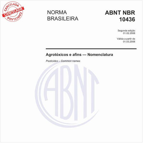 Agrotóxicos e afins - Nomenclatura