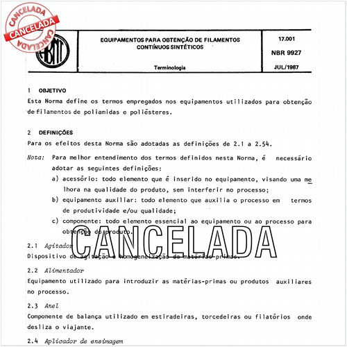 Equipamentos para a obtenção de filamentos contínuos sintéticos