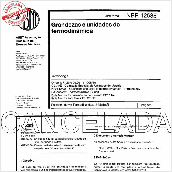 Grandezas e unidades de termodinâmica