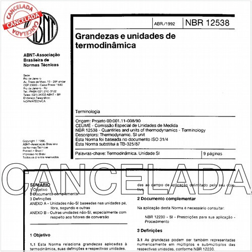 Grandezas e unidades de termodinâmica