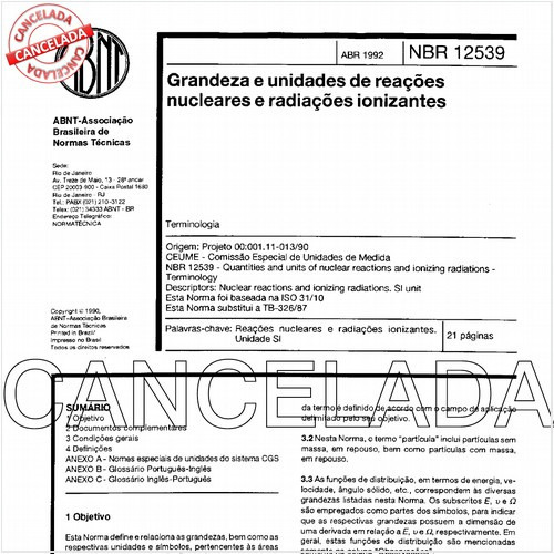 Grandeza e unidades de reações nucleares e radiações ionizantes