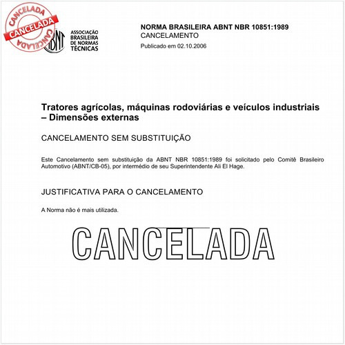 Tratores agrícolas, máquinas rodoviárias e veículos industriais - Dimensões externas