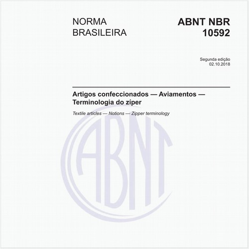 Artigos confeccionados - Aviamentos - Terminologia do zíper