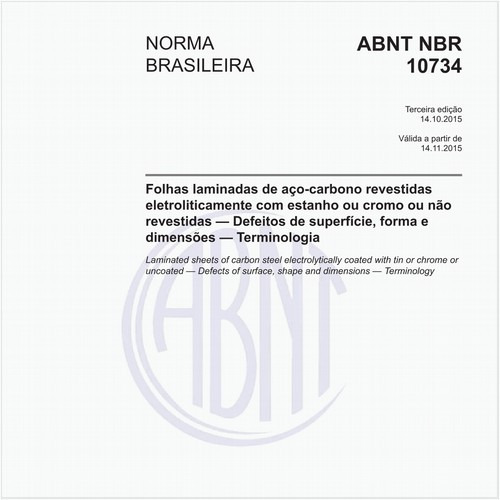 Folhas laminadas de aço-carbono revestidas eletroliticamente com estanho ou cromo ou não revestidas — Defeitos de superfície, forma e dimensões — Terminologia