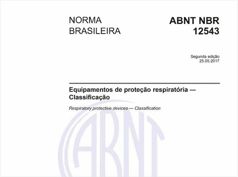 Equipamentos de proteção respiratória - Classificação