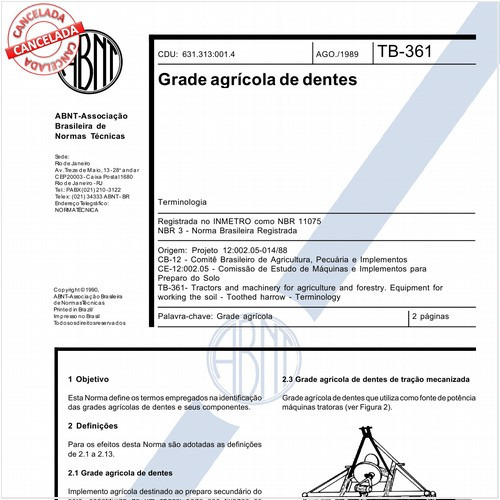 Grade agrícola de dentes