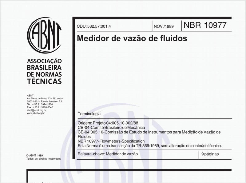 Medidor de vazão de fluidos - Terminologia