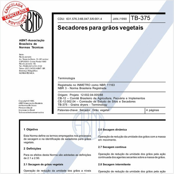 Secadores para grãos vegetais