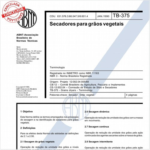 Secadores para grãos vegetais