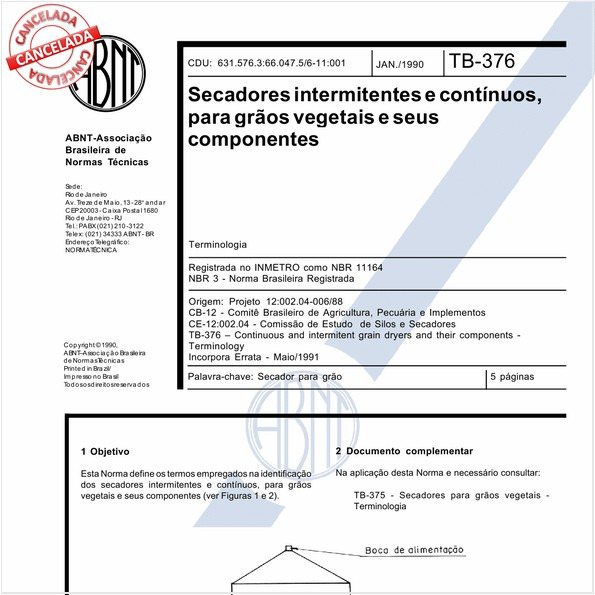 Secadores intermitentes e contínuos para grãos vegetais e seus componentes