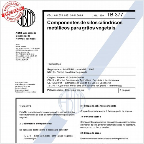 Componentes de silos cilíndricos metálicos para grãos vegetais