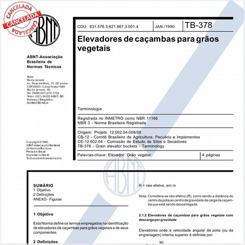 Elevadores de caçambas para grãos vegetais