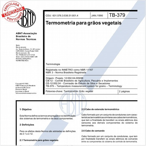 Termometria para grãos vegetais