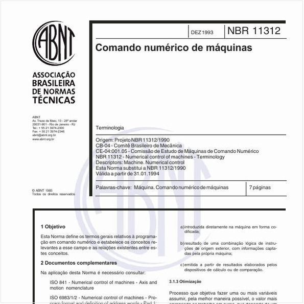 Comando numérico de máquinas - Terminologia