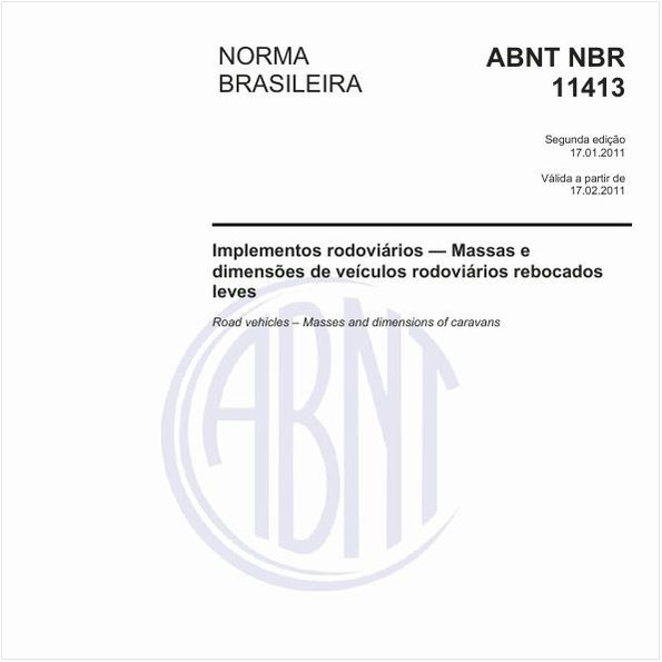 Implementos rodoviários — Massas e dimensões de veículos rodoviários rebocados leves