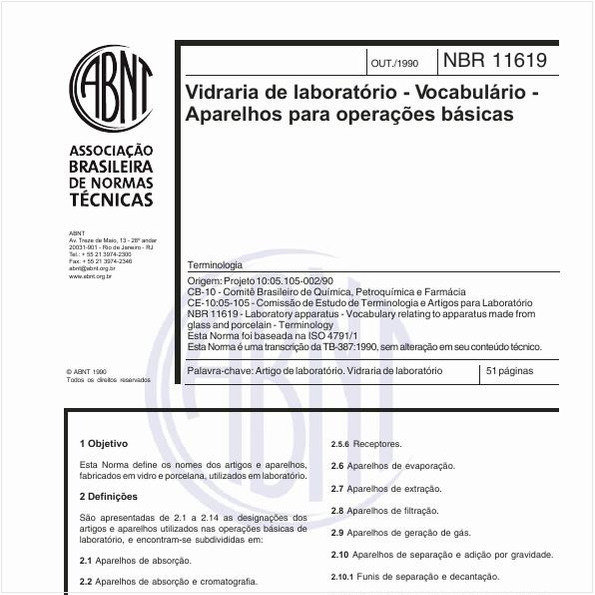 Vidraria de laboratório - Vocabulário - Aparelhos para operações básicas - Terminologia