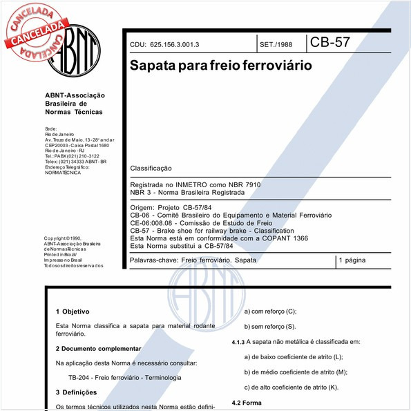 Sapata para freio ferroviário