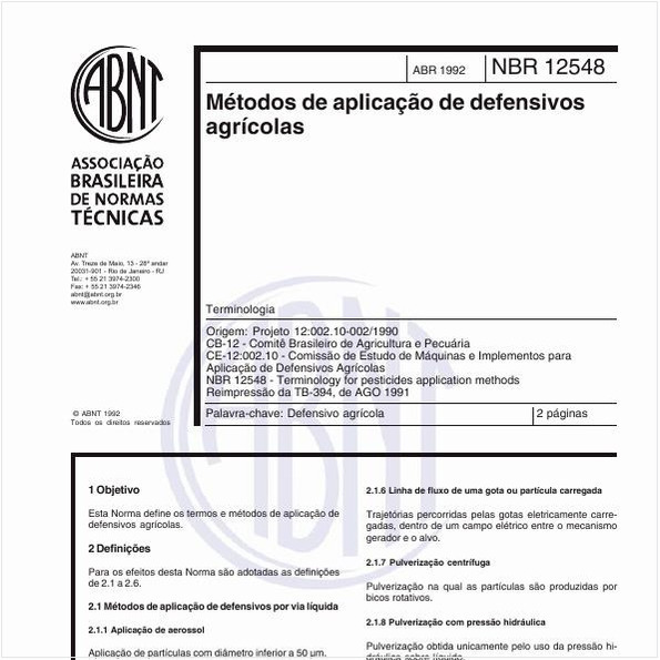 Métodos de aplicação de defensivos agrícolas - Terminologia