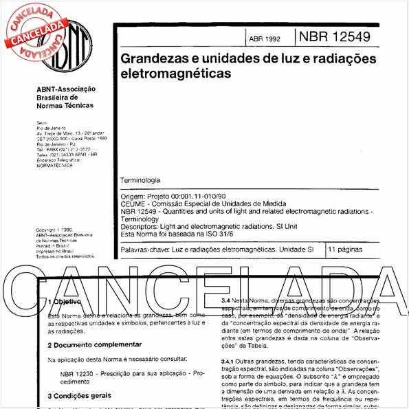 Grandezas e unidades de luz e radiações eletromagnéticas