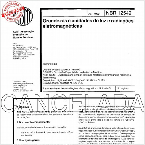 Grandezas e unidades de luz e radiações eletromagnéticas