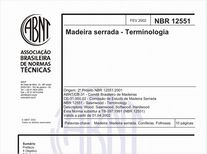 Madeira serrada - Terminologia