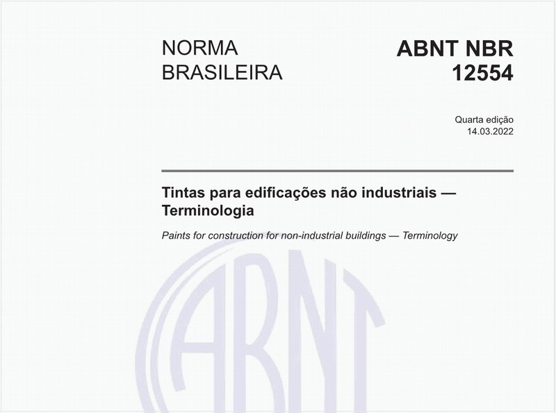 Tintas para edificações não industriais - Terminologia