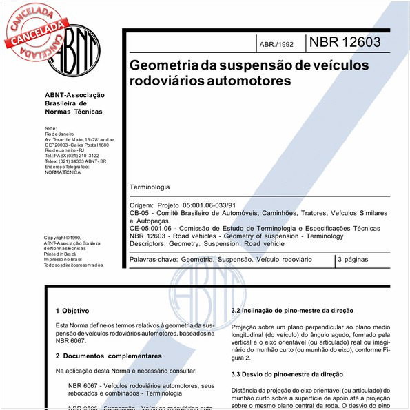 Geometria da suspensão de veículos rodoviários automotores